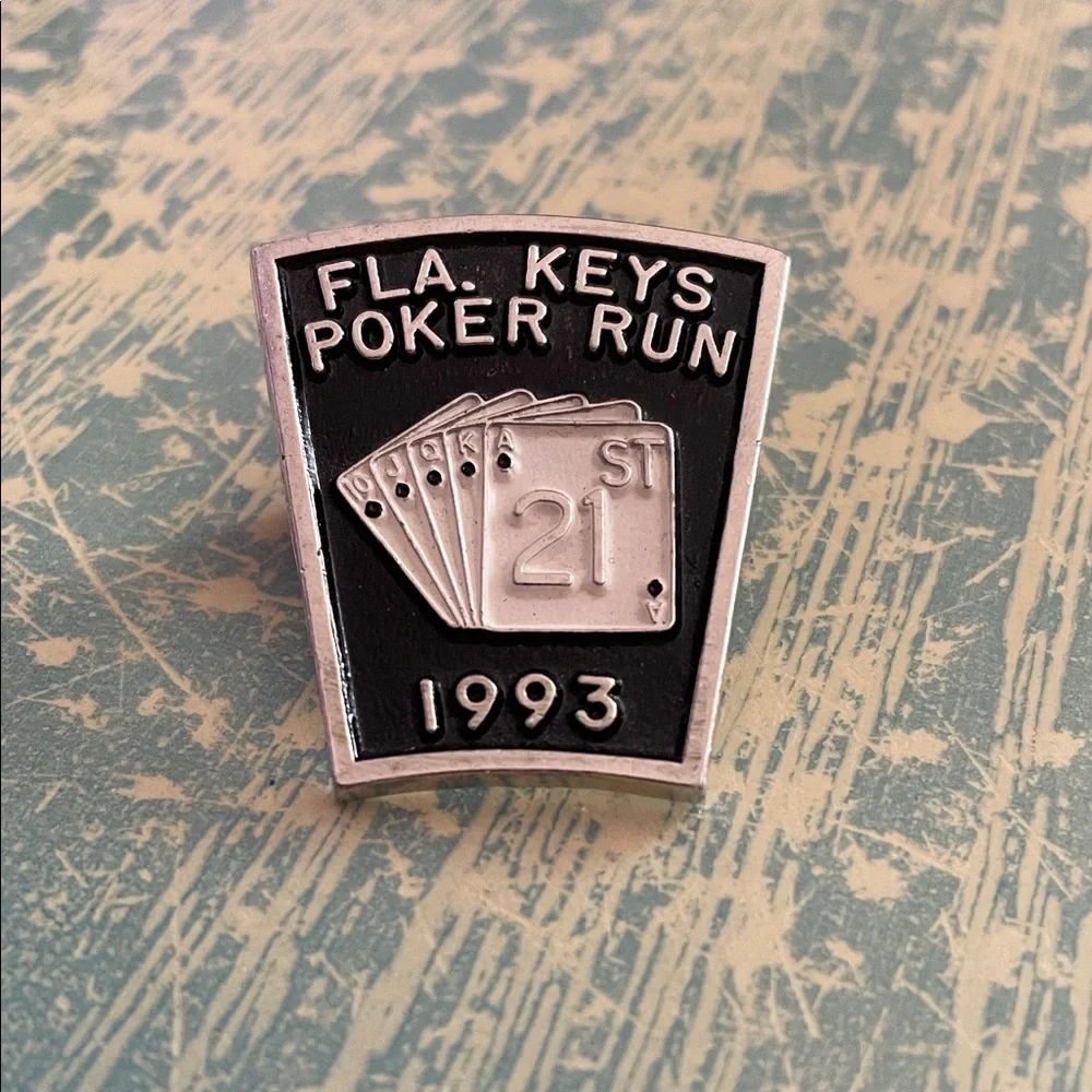 Vintage Florida Keys 21st  Poker Run 1993 Moto Pin